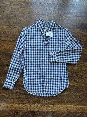Crewcuts Navy and White Check Button-Down Shirt